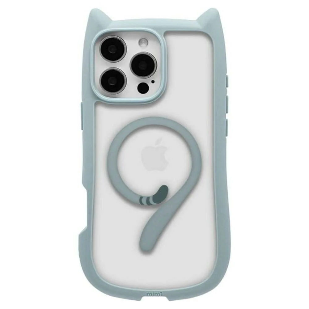 テレホンリース iPhone16ProMax ケースカバー MagSafe対応 猫耳 スモーキーブルー - Image 5