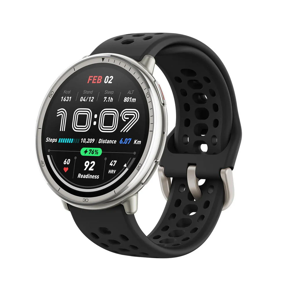 アースリボーン Amazfit Active 2 (Round) ブラックシリコン - Image 2