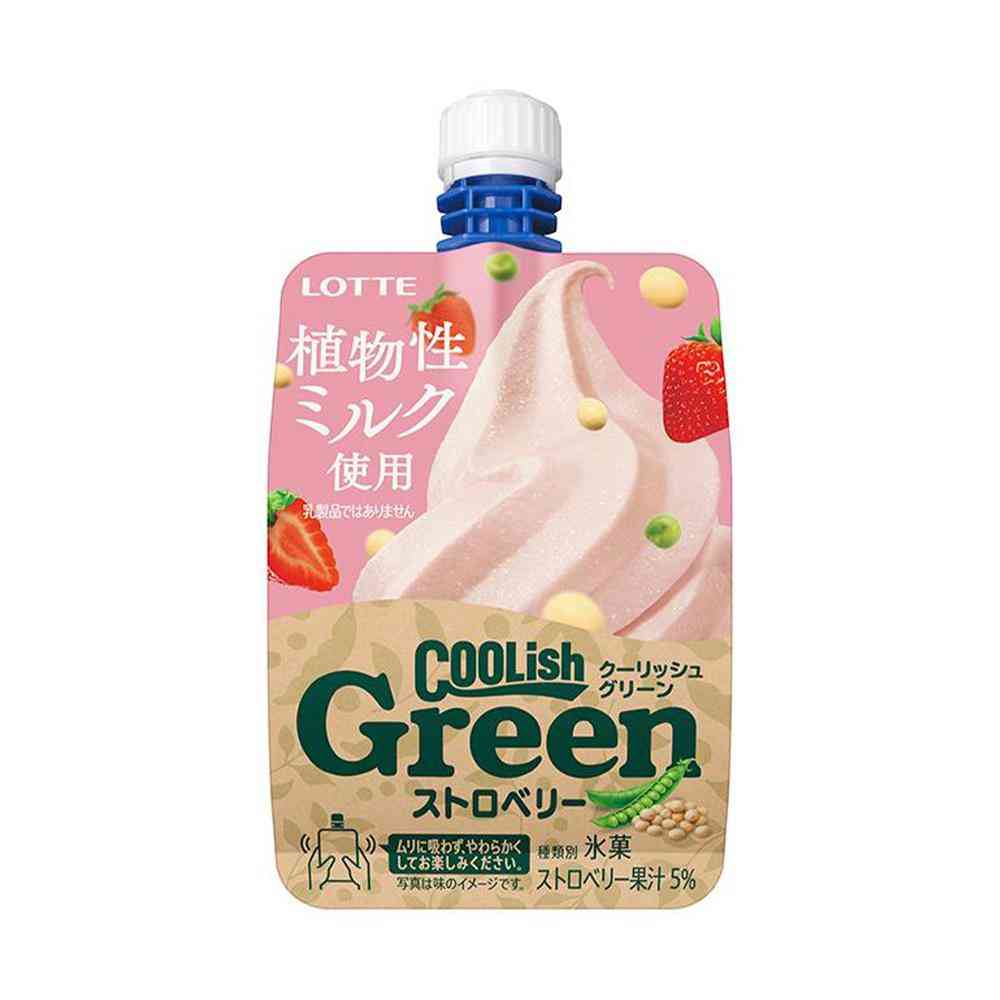 ◆ロッテ クーリッシュ Green ストロベリー135ml×24個【直送品・クール便】 返品・キャンセル・他商品と同時購入は不可